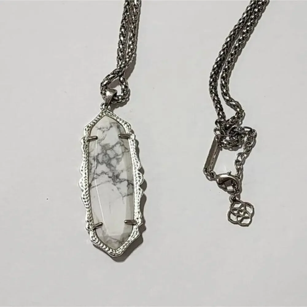 Kendra‎ scott Frences silver and Howlite necklace